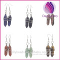 Wholesale high quality fashion handmade natural Crystal columns gemstone earrings
